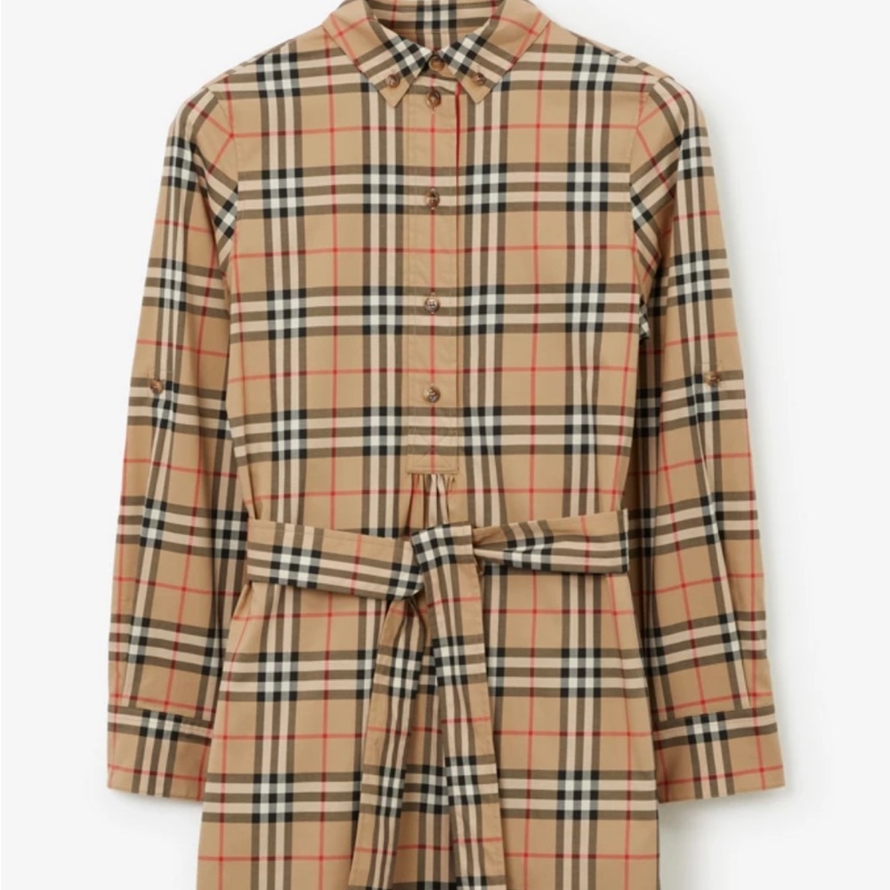 Burberry Vintage Check cotton tie-waist shirt dress